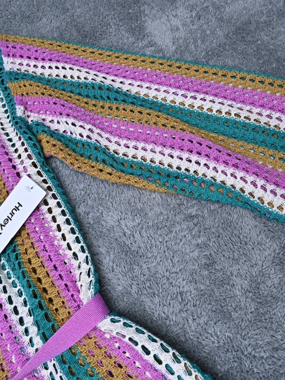 Hurley Crochet Multicolor Beach Swim Kimono Cover-Up Size M/L NWTS - Picture 5 of 16